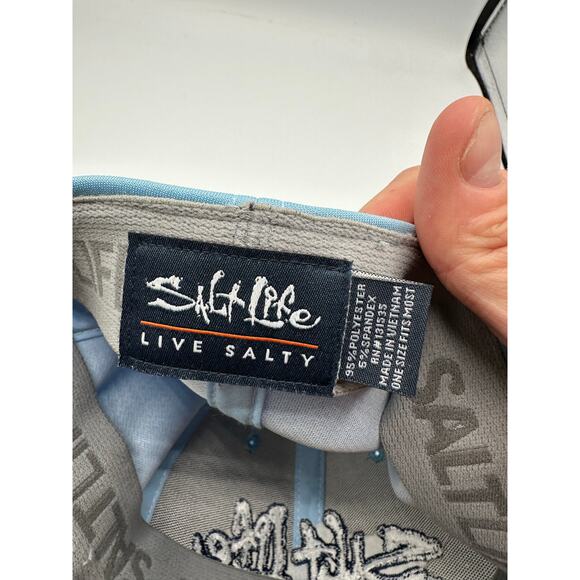 Salt Life Flex Fit Hat Light Blue OSFM Fishing Outdoors Coastal - Picture 8 of 9